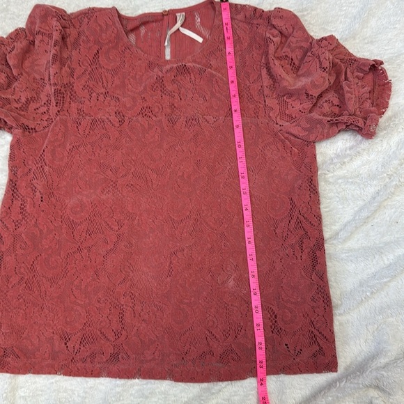 Anthropologie Pink Ruched Blouse with Mandarin Collar - Picture 7 of 12